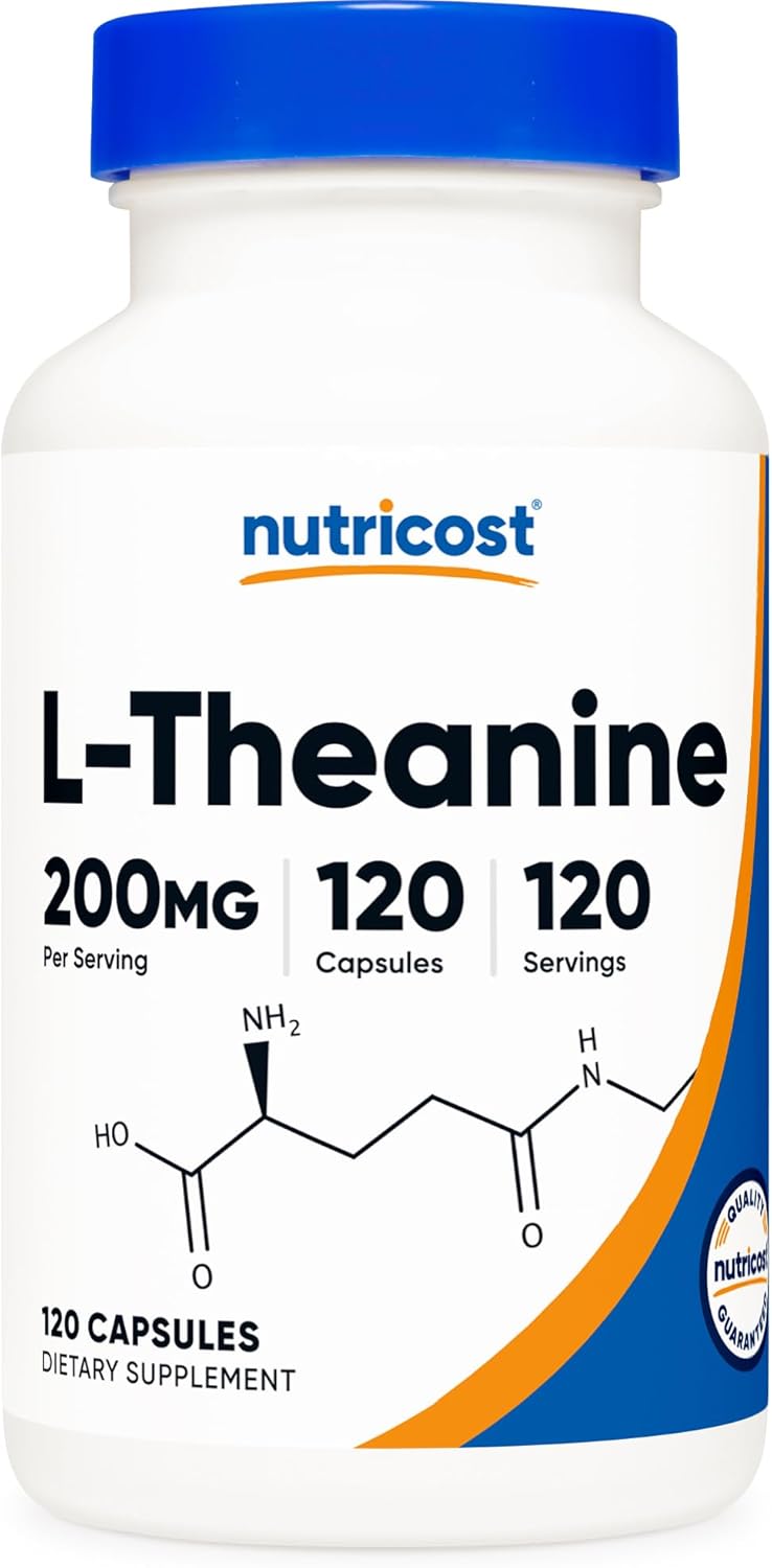 Nutricost L-Theanine Brain & Cognitive 200mg 120 Capsules Double Strength