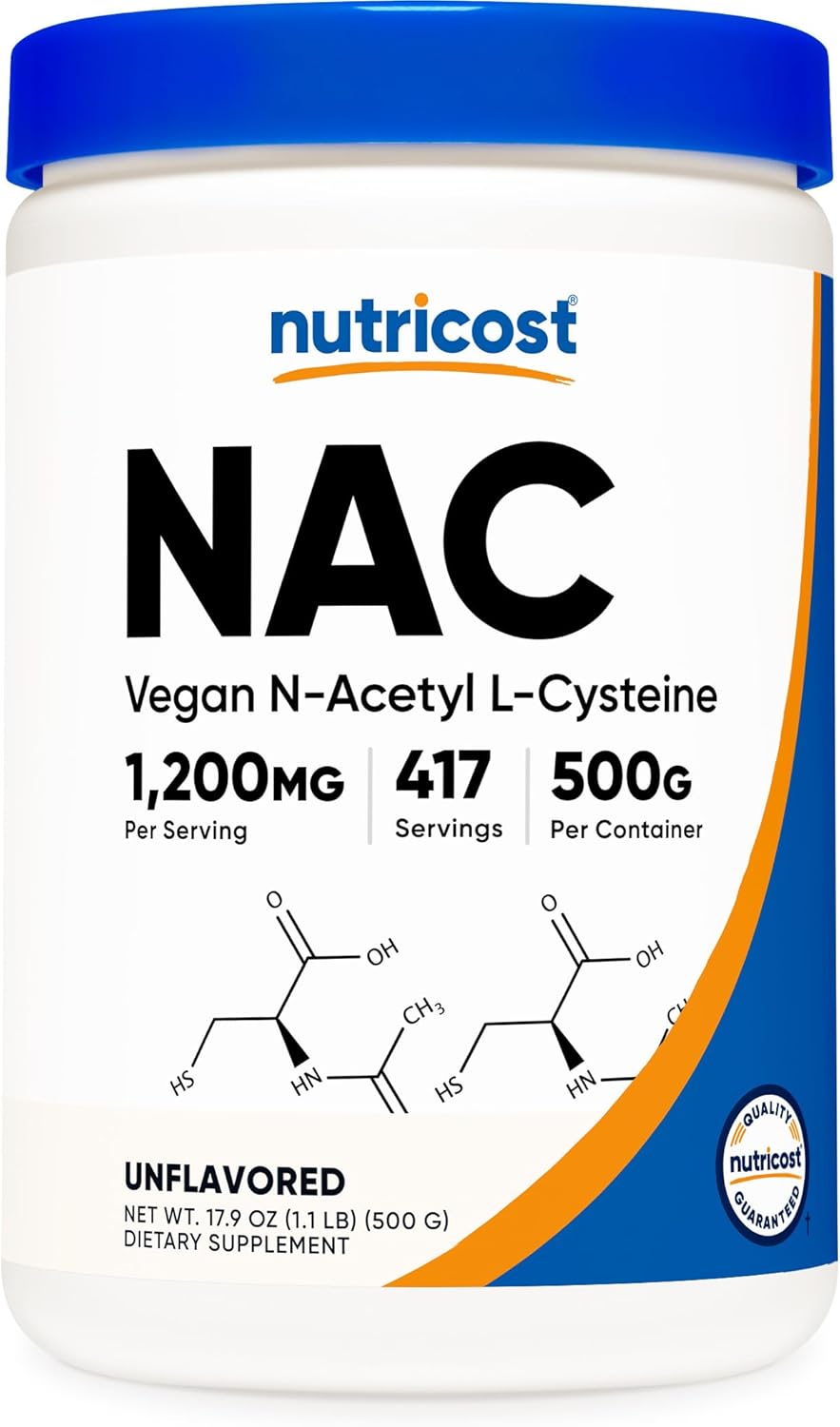 Nutricost N-Acetyl L-Cysteine NAC Antioxidants Powder 500 Gram 417 Servis