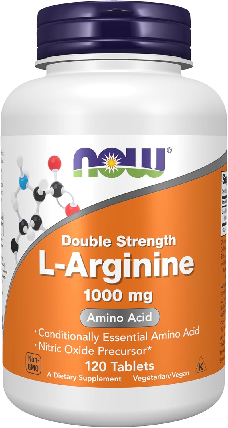 NOW Foods Double strength L-Arginine 1,000 mg Nitric Oxide Amino Acid 120 Tablet