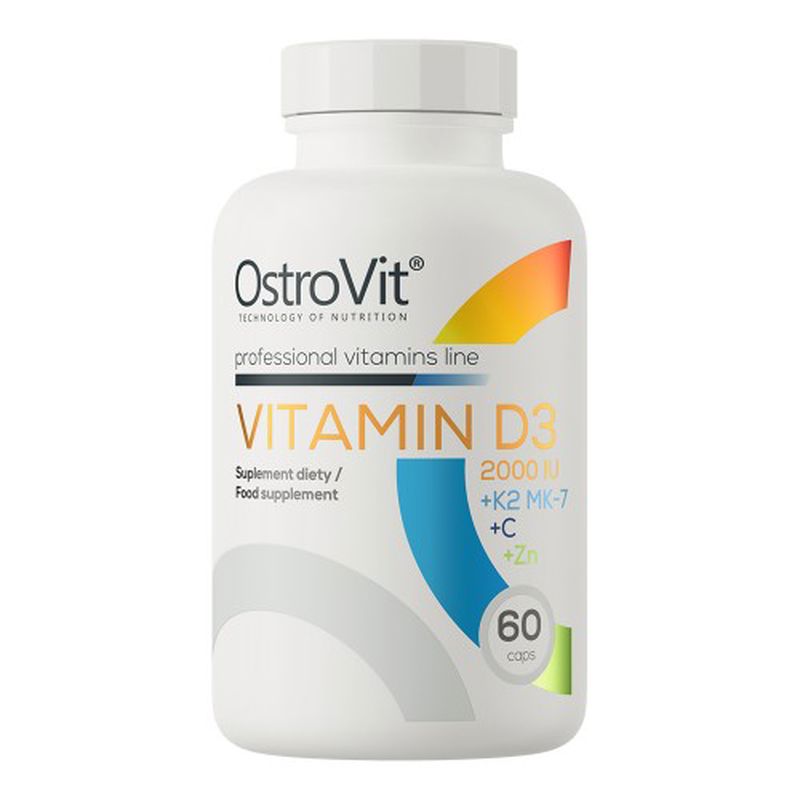 OstroVit Vitamin D3 2000 IU + K2 MK-7 + C Vitamin + Zinc Çinko 60 caps