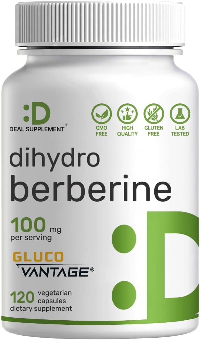 Deal Supplement Dihydroberberine GlucoVantage 100mg Per Serving, 120 Veggie Caps