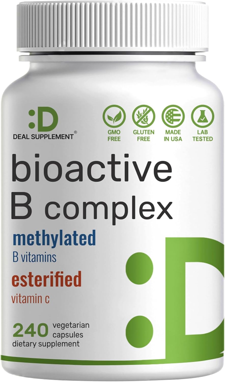 Deal Supplement Bioactive Vitamin B Complex  240 Veggie Caps