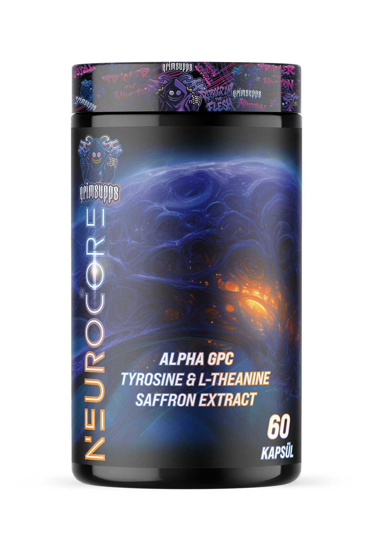 Grimlabs Neuro Core Nootropic Memory Alpha Gpc & Tirozin & Saffron & Theanine & Tyrosine 60 Kapsül