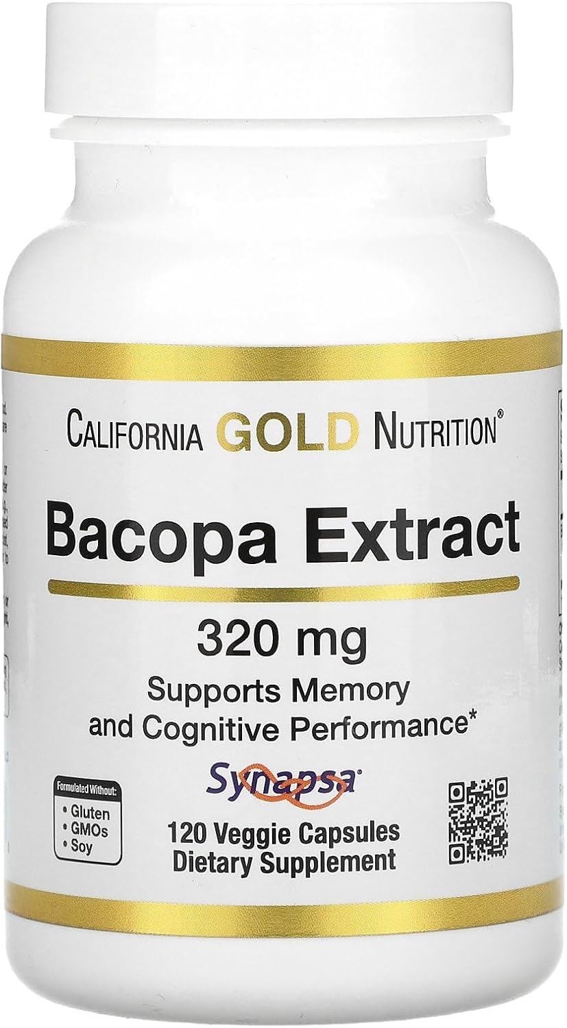 California Gold Nutrition Bacopa Memory Cognitive Extract 320 mg, 120 Veggie Caps