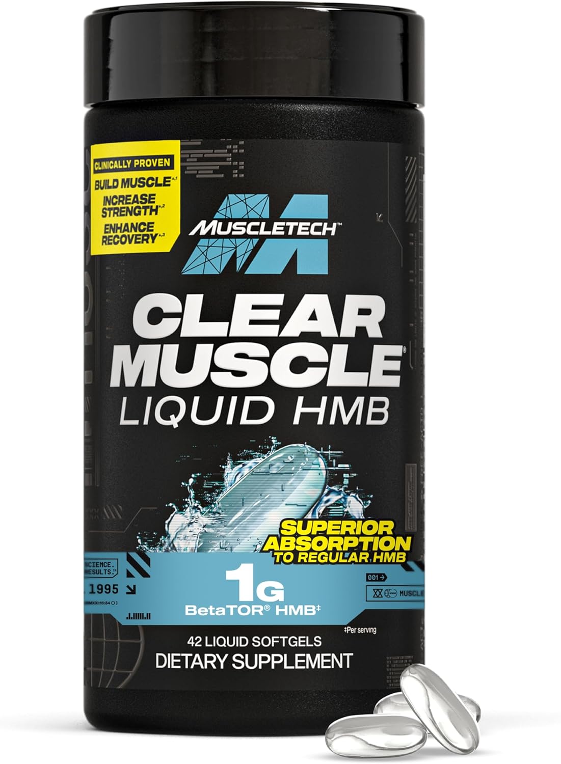 Muscletech HMB Amino 1000mg Recovery Clear Muscle 42 Liquid Softgels