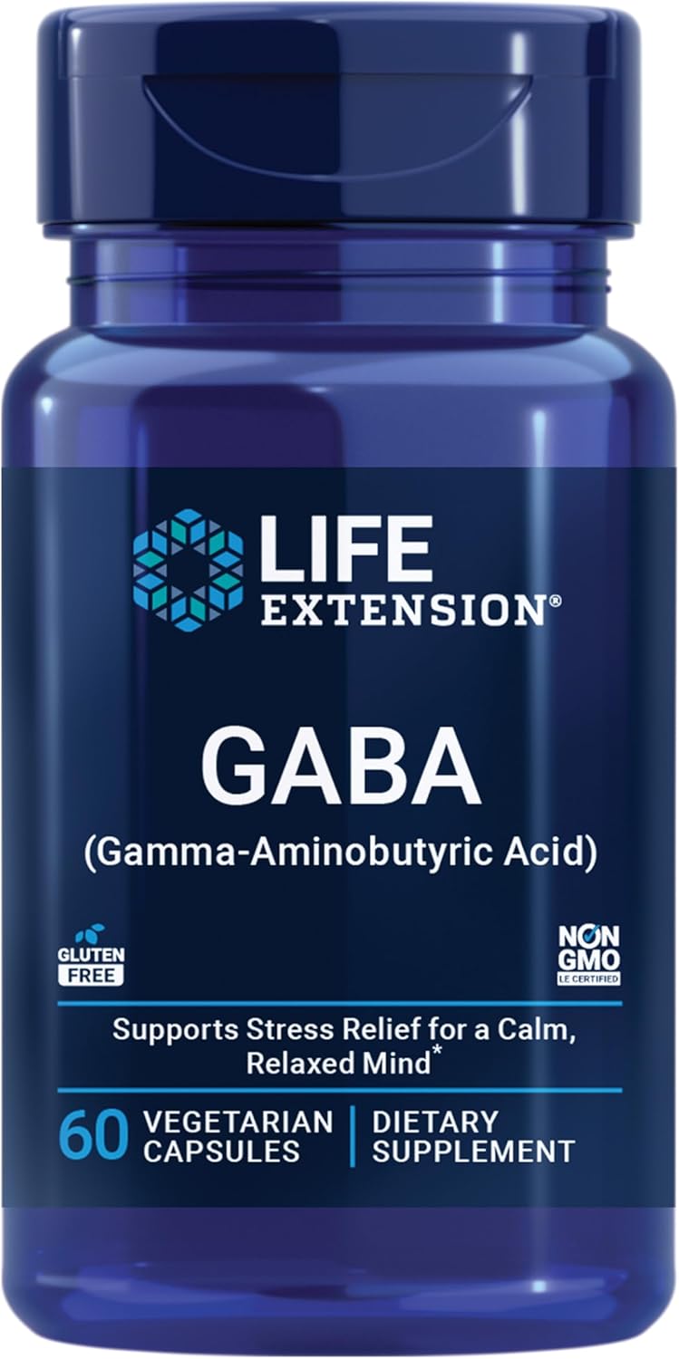 Life Extension GABA Stress Support Mood Support Sleep Relaxation 60 Caps