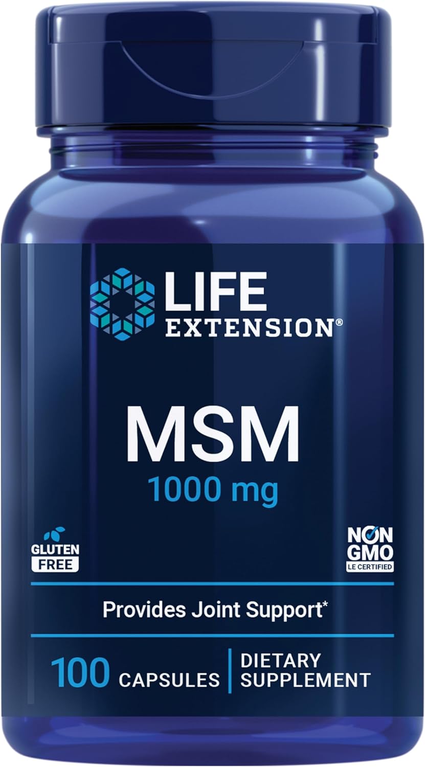 Life Extension MSM 1000 mg methylsulfonylmethane Joints antioxidant Support 100 Caps