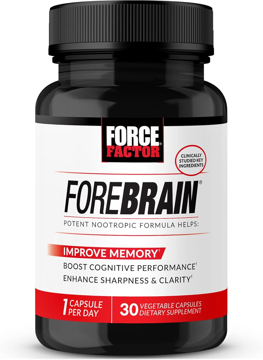 Force Factor Forebrain Nootropic Brain Memory Cognitive Bacopa and Huperzine A 30 Caps