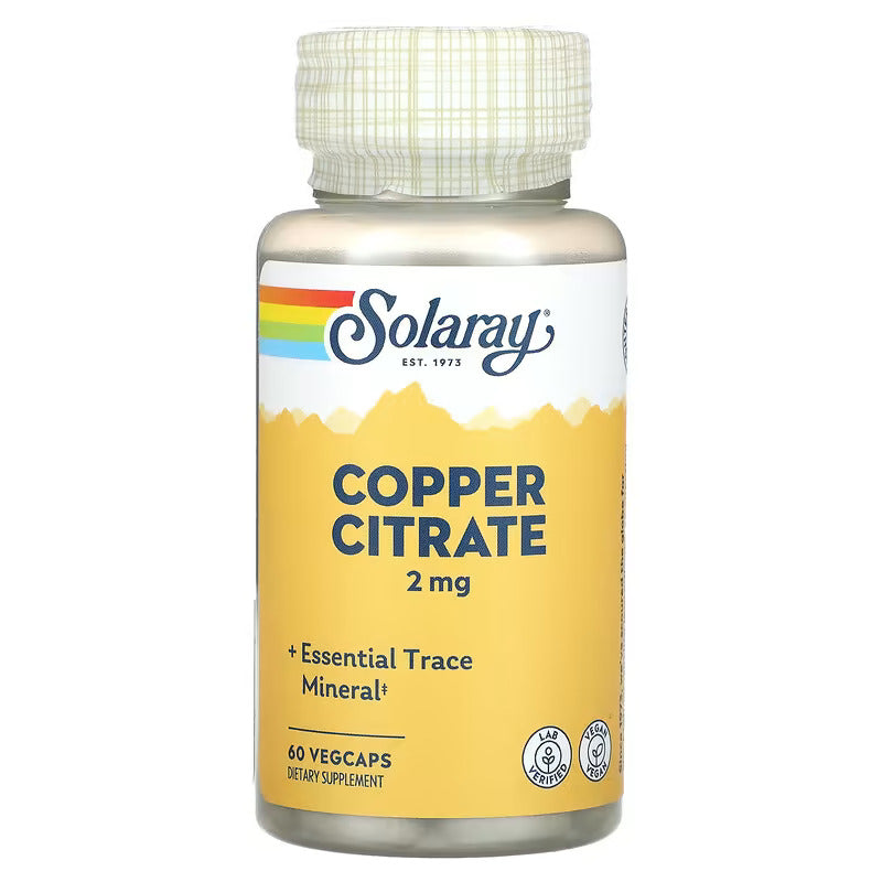 Solaray Biocitrate Copper Bakır Citrate Mineral 2 mg 60 Caps