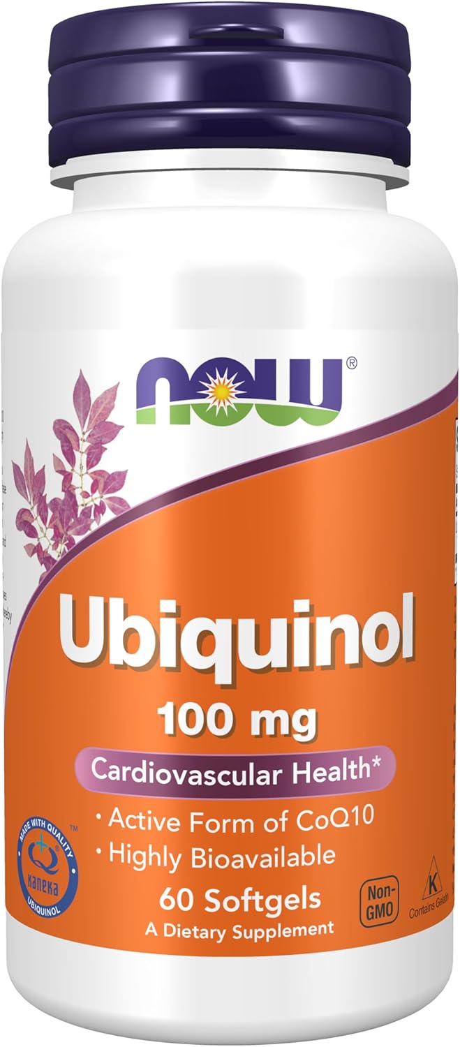 NOW Foods Ubiquinol 100 mg High Bioavailability Koenzim CoQ10 60 Softgels