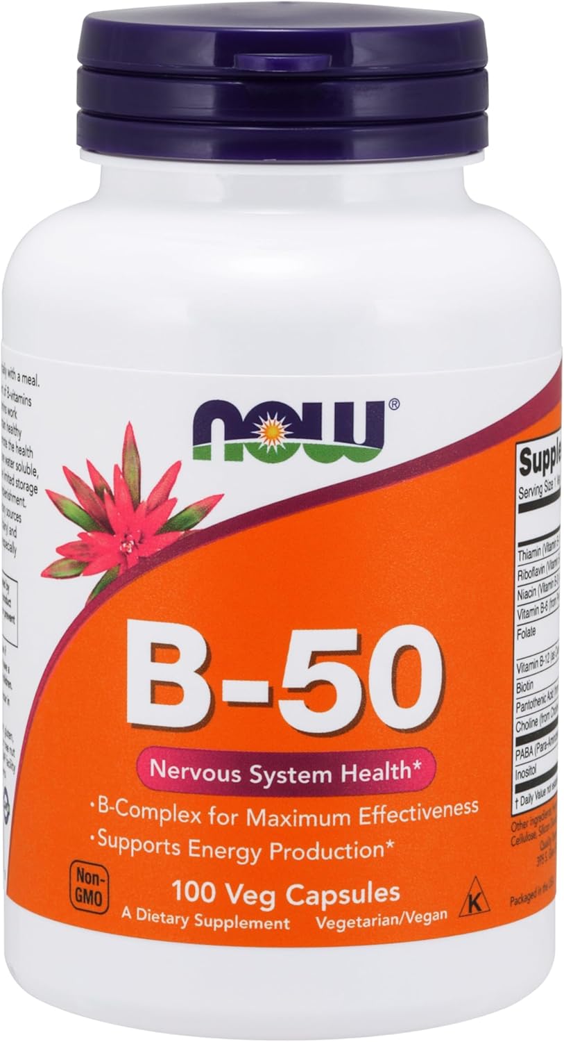 Now Foods Vitamin B-50mg Folate Paba Choline İnositol 100 Caps