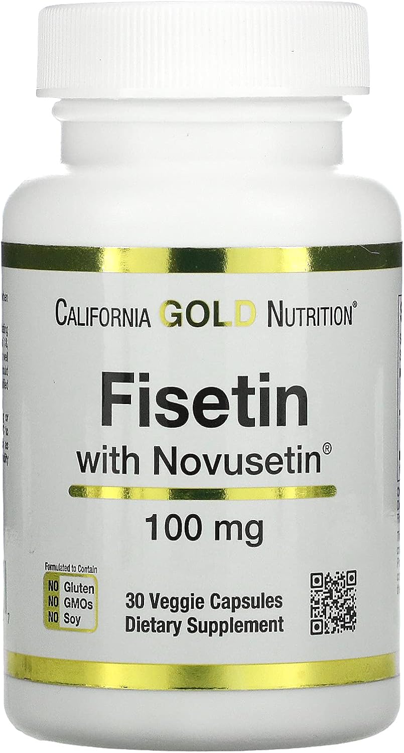 California Gold Nutrition Fisetin with Novusetin Brain Cognitive 100 mg 30 Veggie Caps