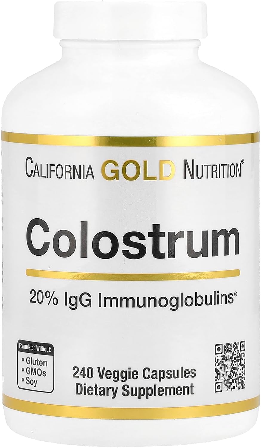 California Gold Nutrition Colostrum Gut Bovine Pre-Milk Immune Support 240 Veggie Caps