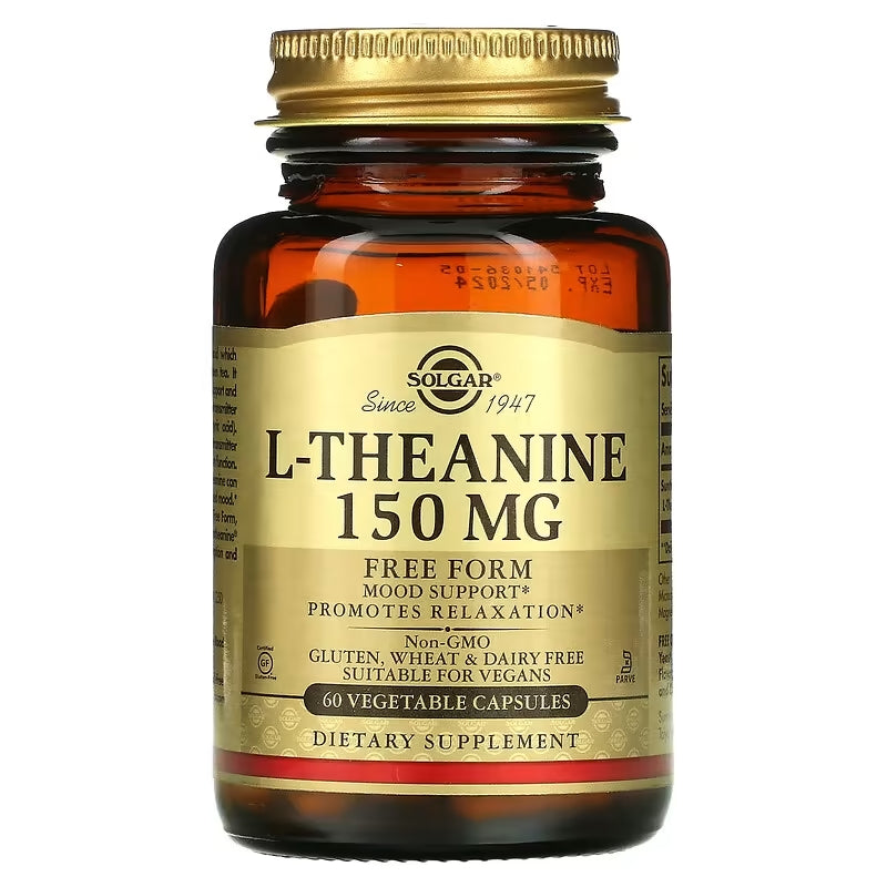 Solgar L-Theanine Free Form Mood Support 150 mg 60 Vegetable Caps