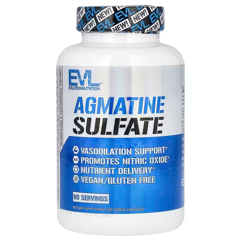 Evlution Nutrition Agmatine Sulfate Nitric Oxide Muscle Gh Recovery 120 Caps