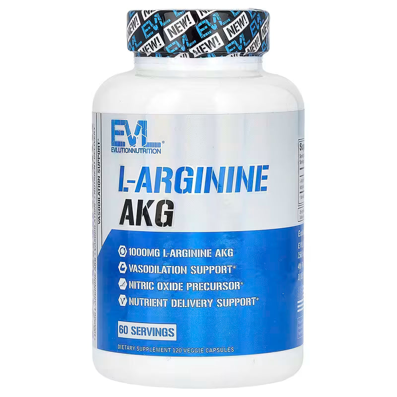 Evlution L-Arginine AKG Nitric Oxide 1000mg 120 Veggie Caps