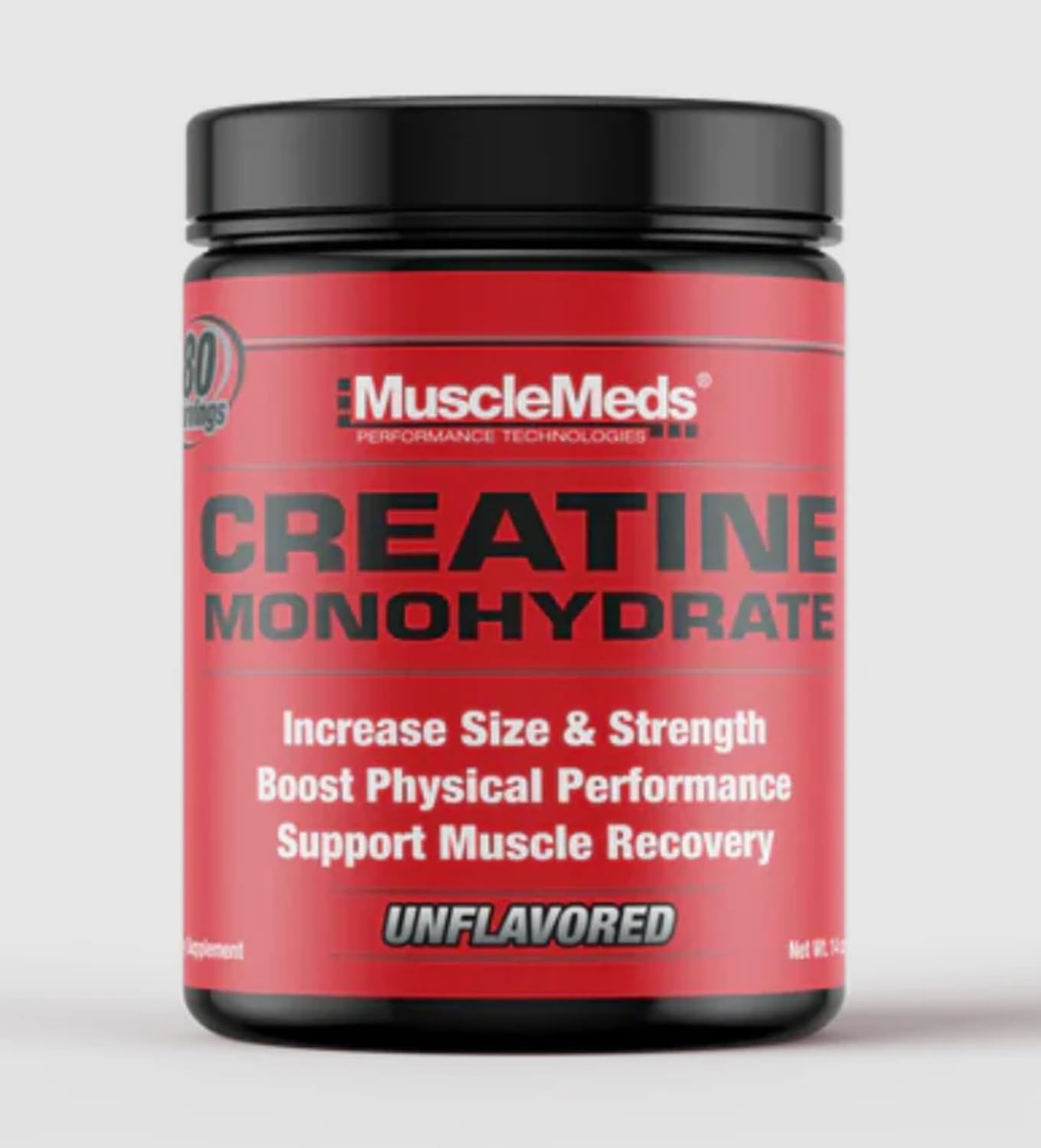 MuscleMeds Creatine Monohydrate Micronized Formula for Muscle Growth & Recovery – 80 Servings