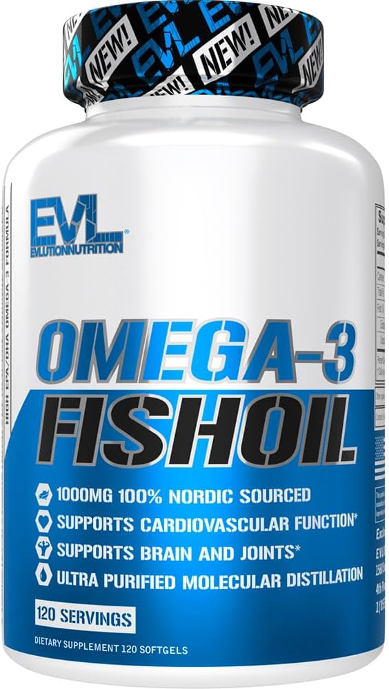 Evlution Nutrition Triple Strength Omega 3 Fish Oil  120 Softgels