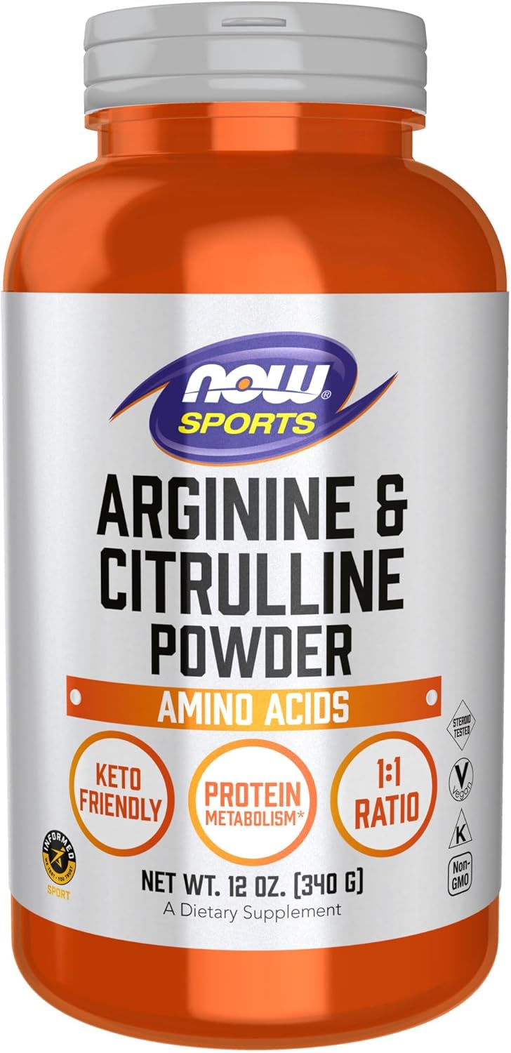 NOW Foods Sports Arginine & Citrulline Amino Acids Powder 340 g