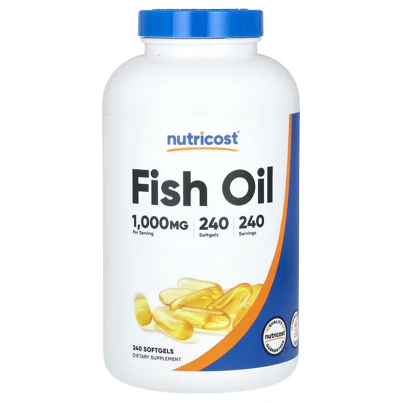 Nutricost Fish Oil Balık Yağı 1000mg 560mg of Omega 3 240 Softgels