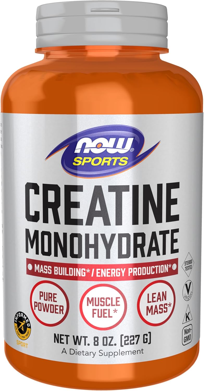 NOW Foods Sports Nutrition Creatine Monohydrate Powder Mass Building Energy Production