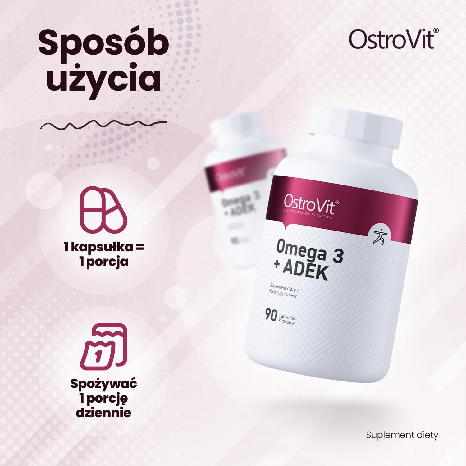 OstroVit Omega 3 + ADEK+Vitamin A, D , E, K 90 caps