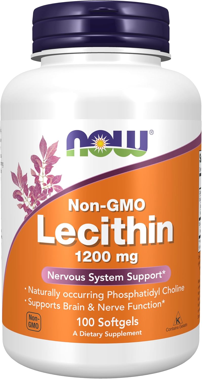 NOW Foods Lecithin 1200 mg with Phosphatidyl Choline 100 Softgels