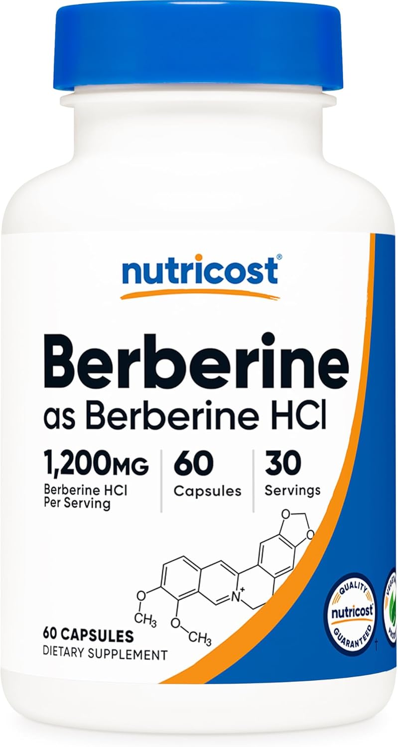 Nutricost Berberine HCl 1200mg , 60 Vegetarian Capsules Weight Management