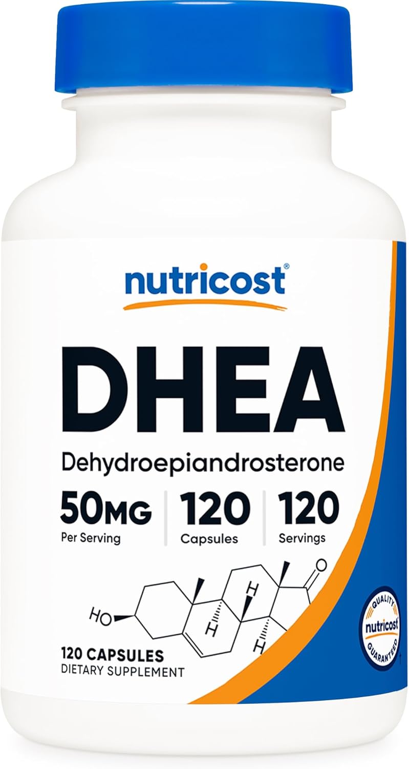 Nutricost DHEA 50mg, 120 Capsules - Gluten Free, Soy Free, Non-GMO