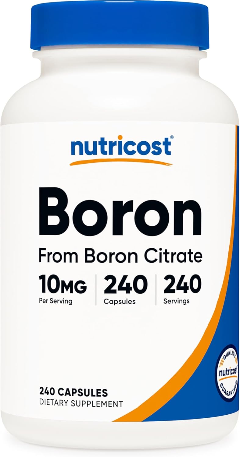 Nutricost Boron Citrate Bone strength 10mg 240 Vegetarian Capsules Gluten Free and Non-GMO
