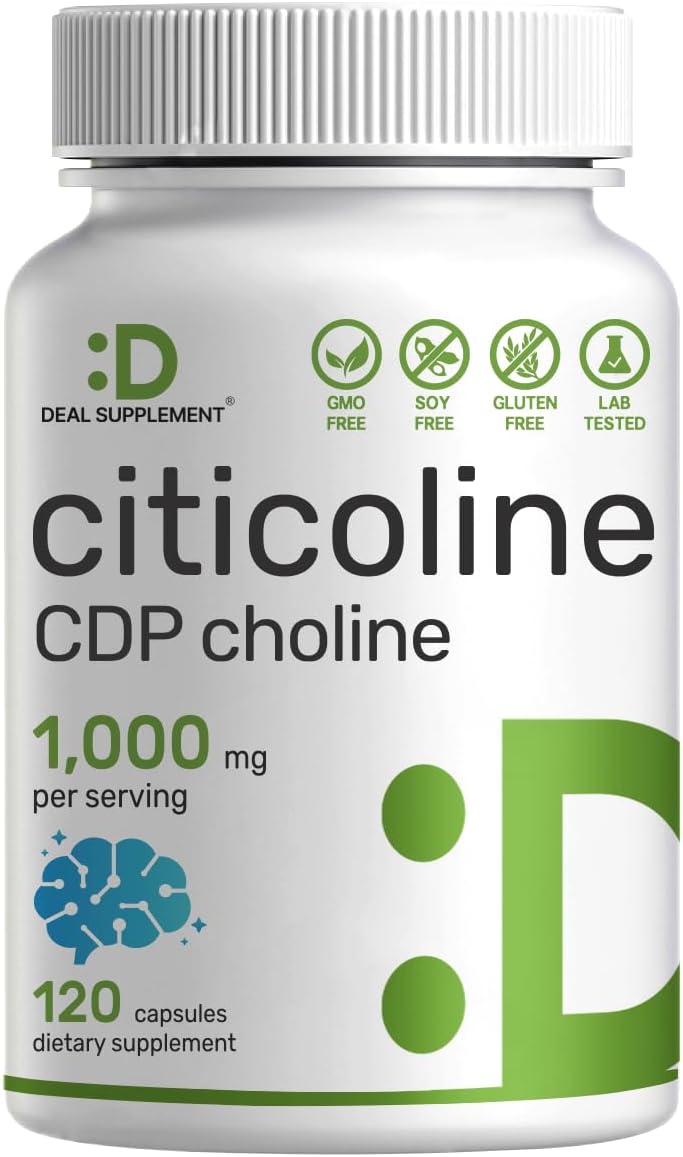 Deal Supplement Cognizin Citicoline (Sitikolin) CDP Choline 1000mg 120 Caps