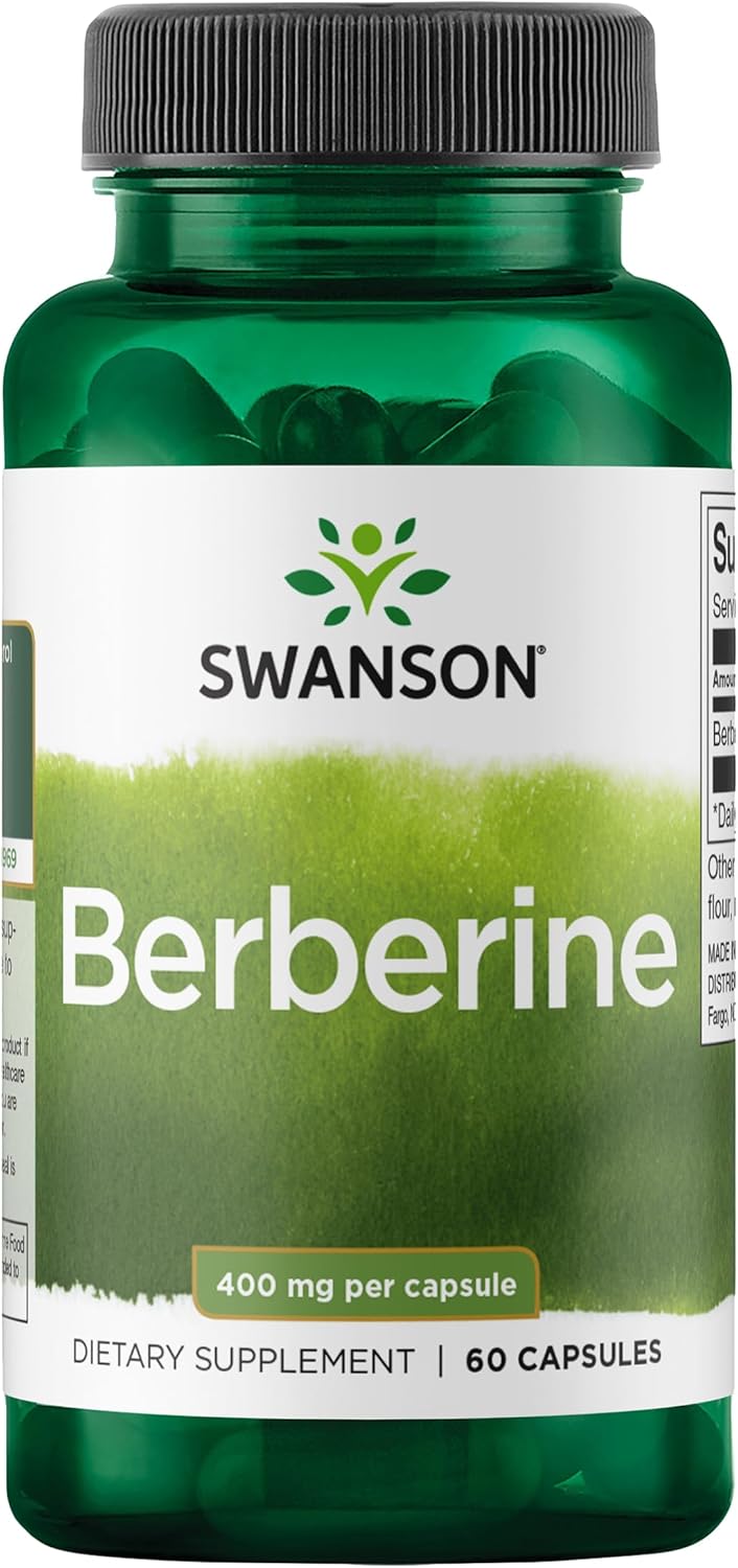 Swanson Berberine - Standardized 97% Berberine HCl Blood sugar - 400mg Each - 60 Caps