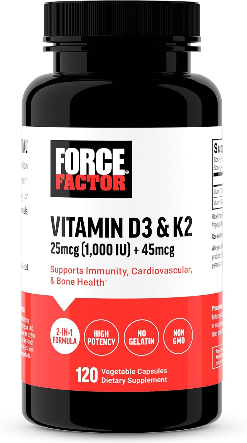 Force Factor Vitamin D3 K2 120 Caps