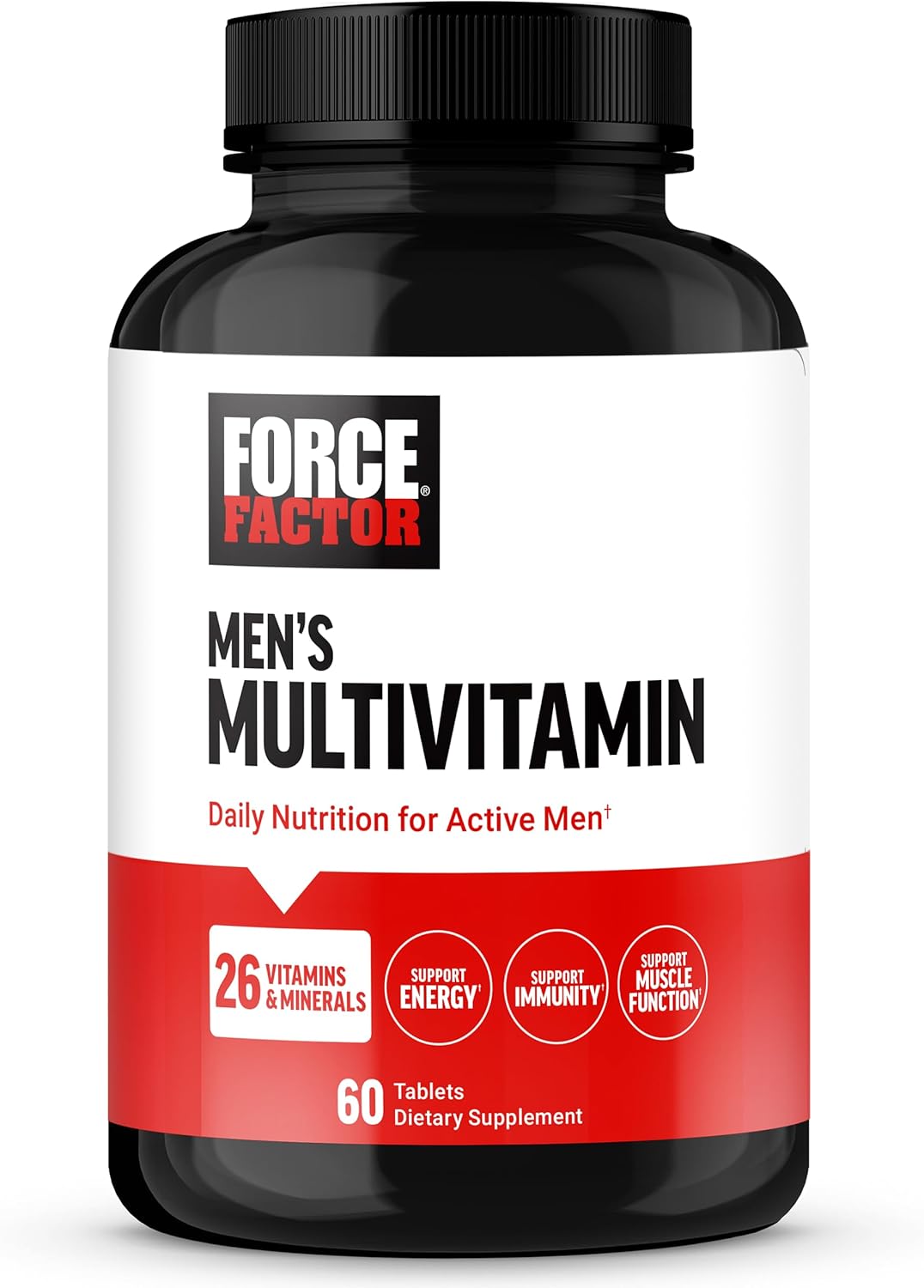Force Factor Men’s Multivitamin  for Men Plus Amino Acids 27 Vitamins and Minerals Support Energy, and Immunity, 60 Tablet