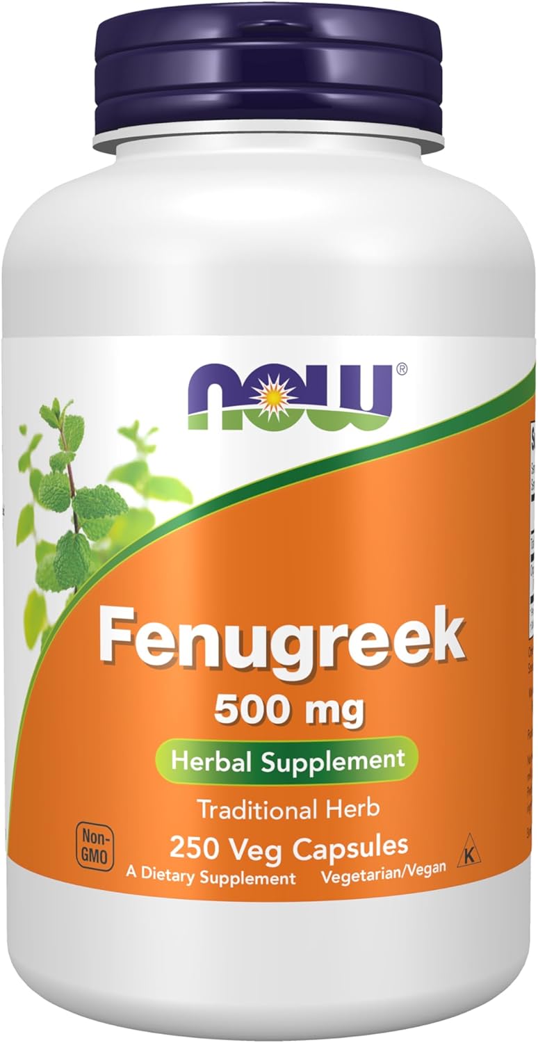 NOW Organic Fenugreek Çemen tozu ekstrat (Trigonella foenum-graecum) 500 mg 250 Veg Capsules