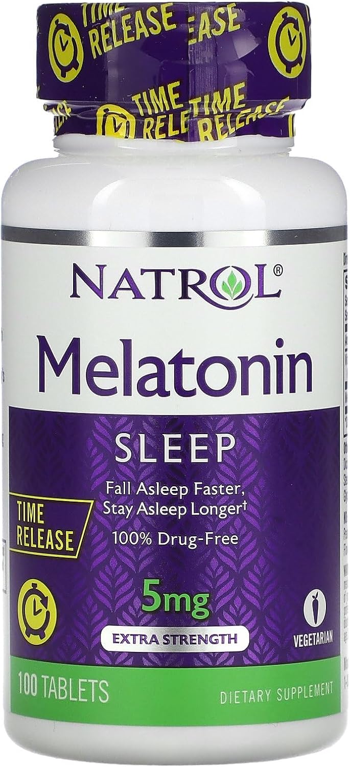 Natrol, Melatonin+B6 Vitamin 5Mg Time Release Sleep Faster 100 Tablet
