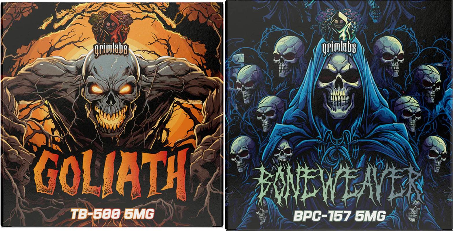 Grimlabs Boneweaver - BPC 157 + Goliath TB500 Thymosin Beta-4 10 MG + 2 vial Bacteriostatic Water