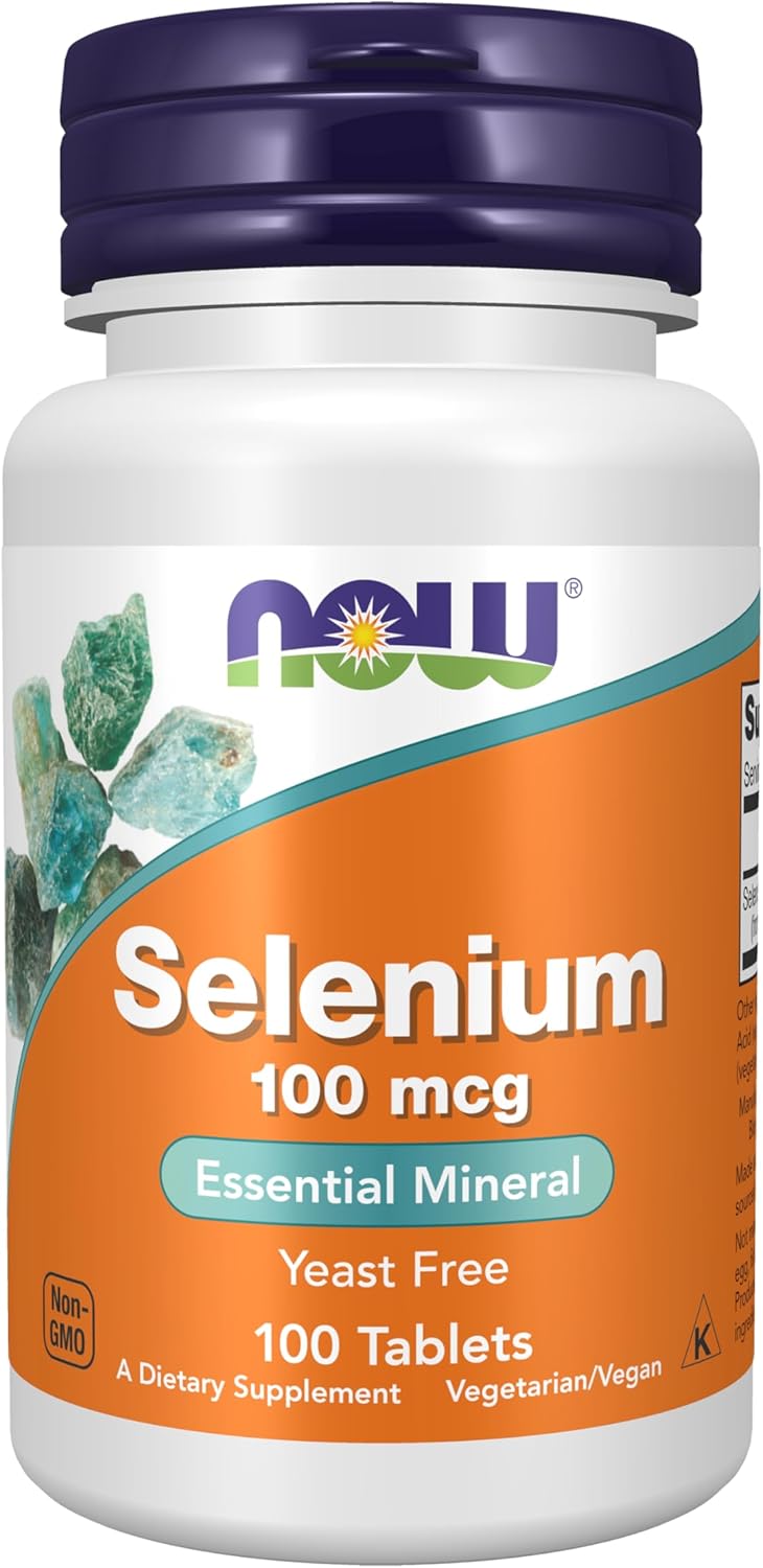 NOW Selenium Selenyum L-Selenomethionine 100 mcg Essential Mineral 100 Tablet