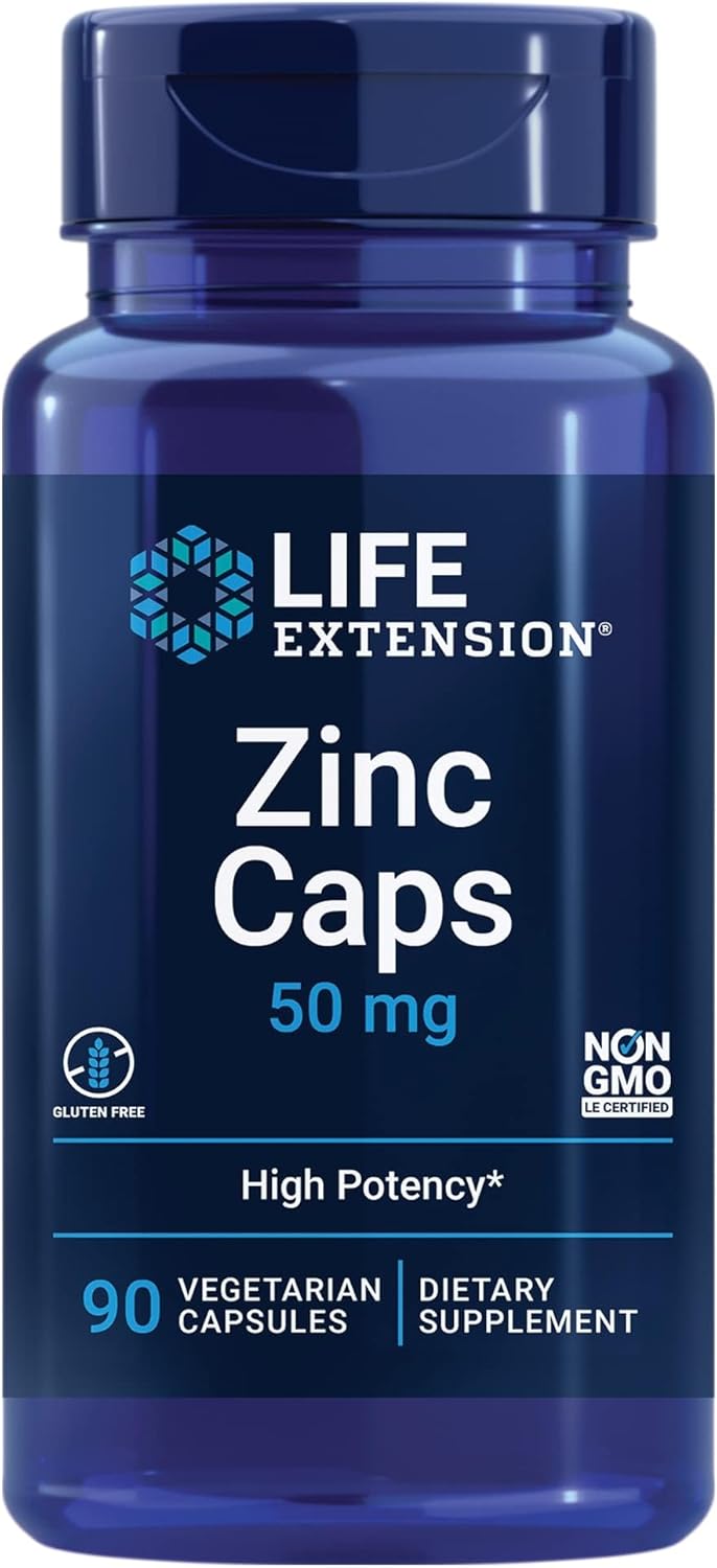 Life Extension Zinc Çinko Caps High Potency 50 mg 90 Vegetarian Caps