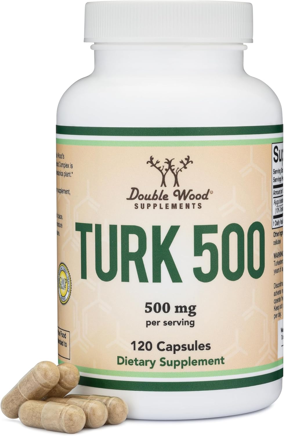 Double Wood Turkesterone  for Men's Health Support 500mg, 120 Caps