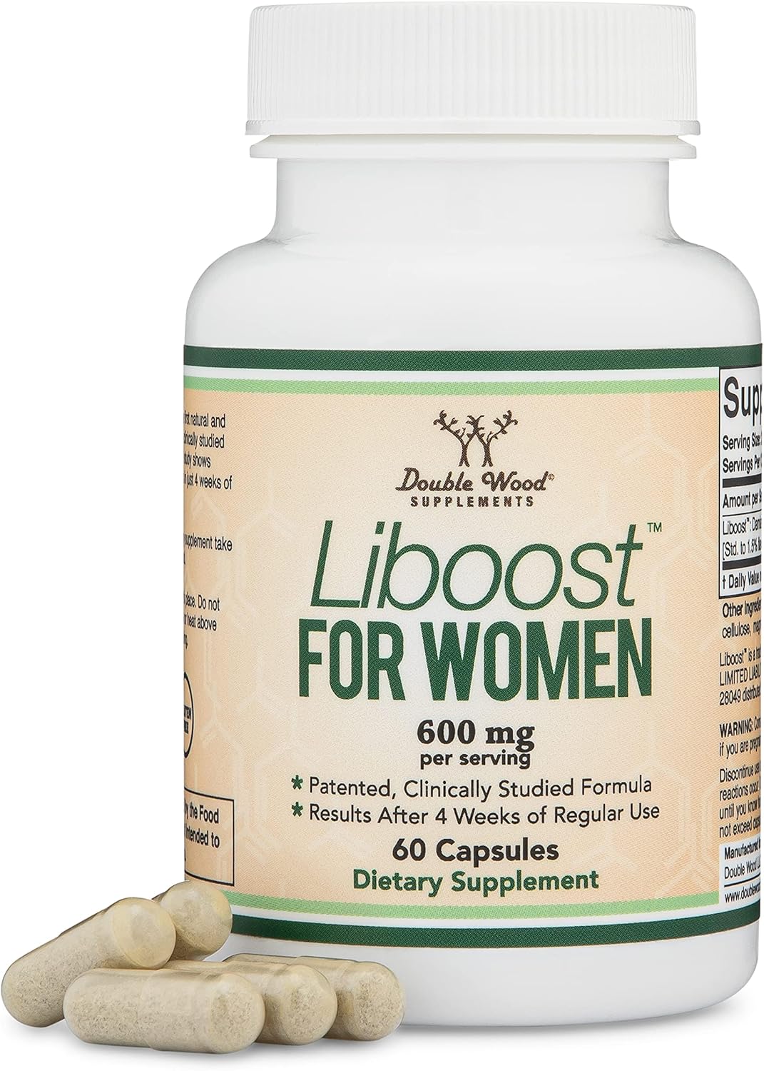 DOUBLE WOOD Liboost Libido Booster For Women (Damiana Leaf Extract) 600 mg 60 Caps (Bayanlara özel)