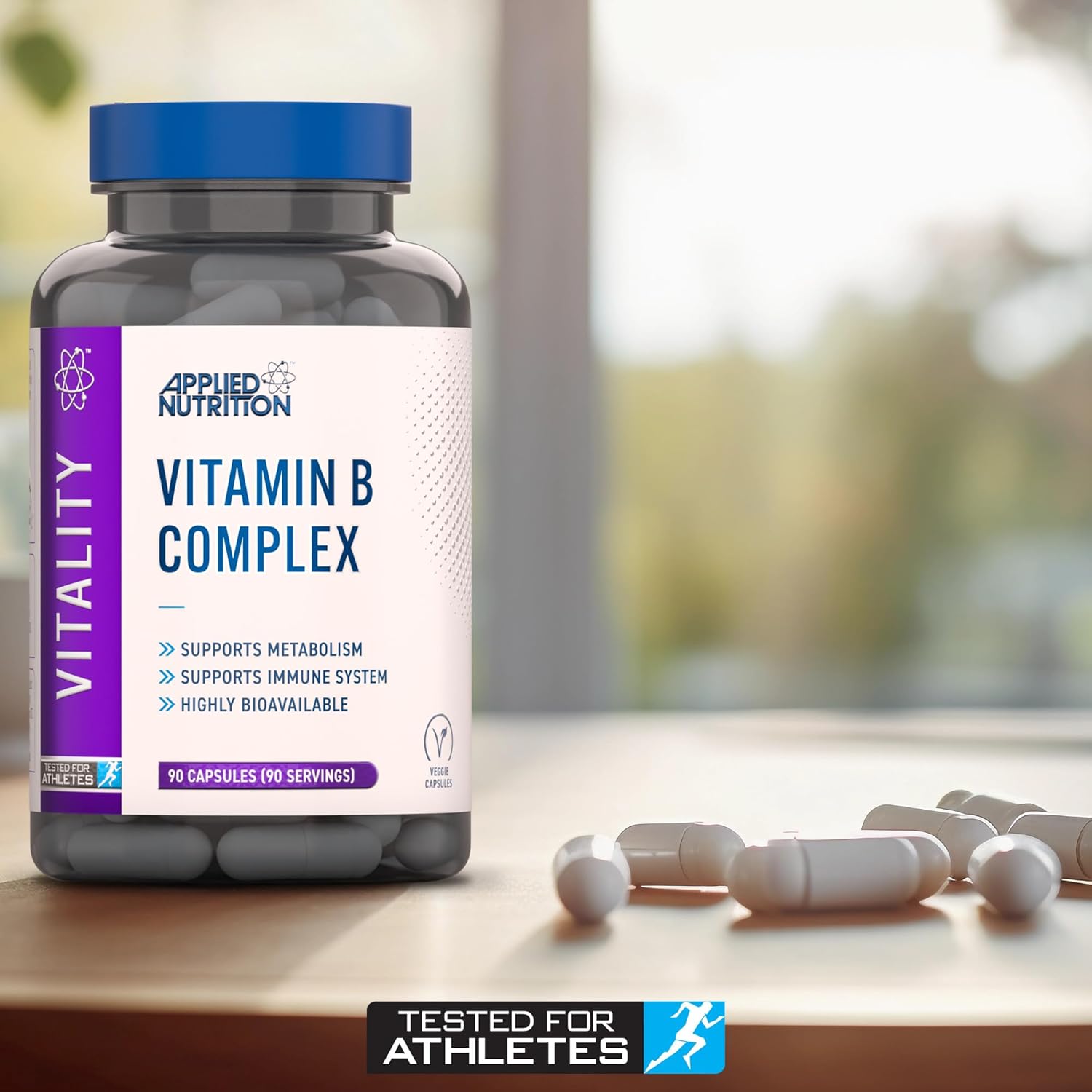 Applied Nutrition Vitamin B Complex B1, B2, B3, B5, B6, B12, Biotin&Folic Acid Immune  90 Caps