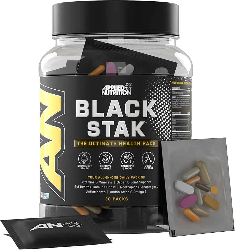 Applied Nutrition Black Stak-The Immune Multivitamin Antioxidant Amino Nootropic Join support 30 pac