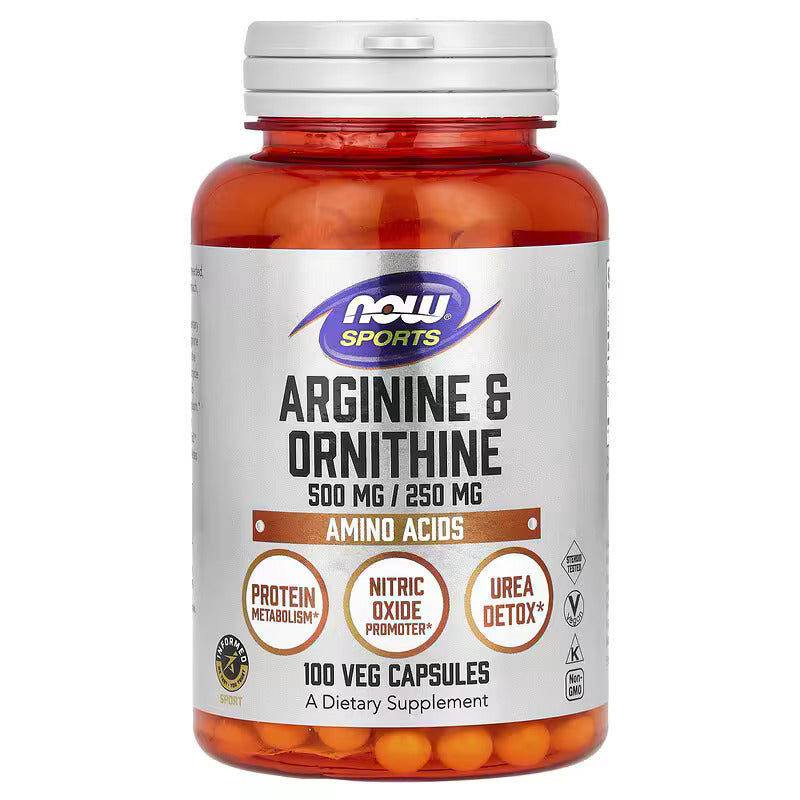 Now Foods Arginine(Arjinin) Ornithine(Ornitin) Gh Nitrix Oxide 100 Veg Caps