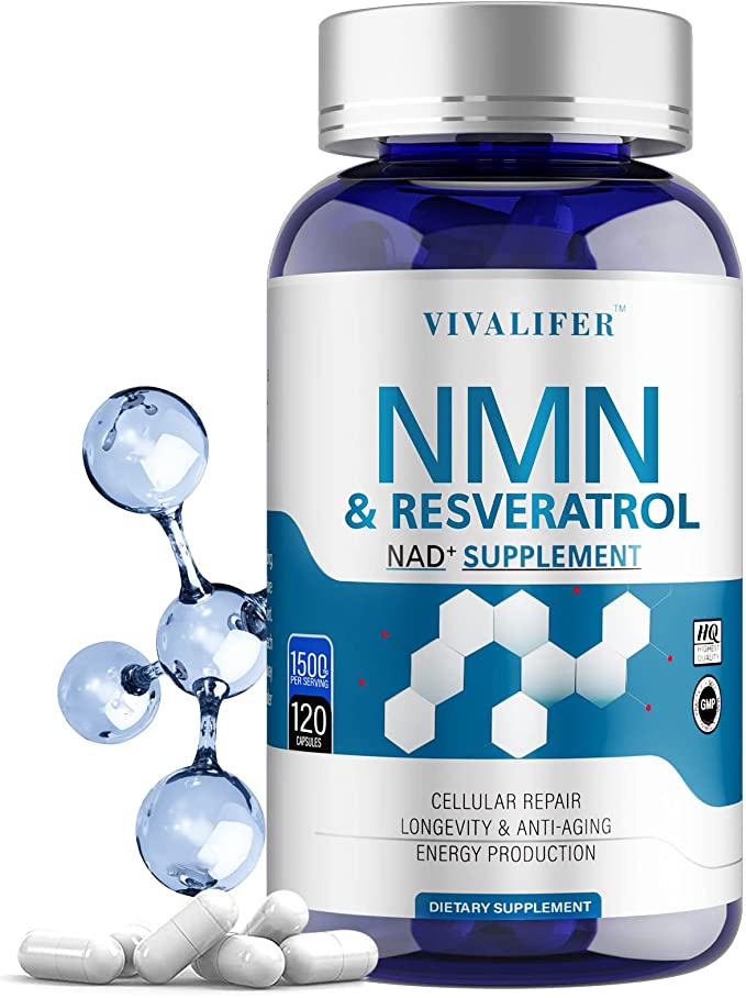 Vivalifer NMN+Niacinamide+TMG+Resveratrol 1500MG Nicotinamide 120 Caps