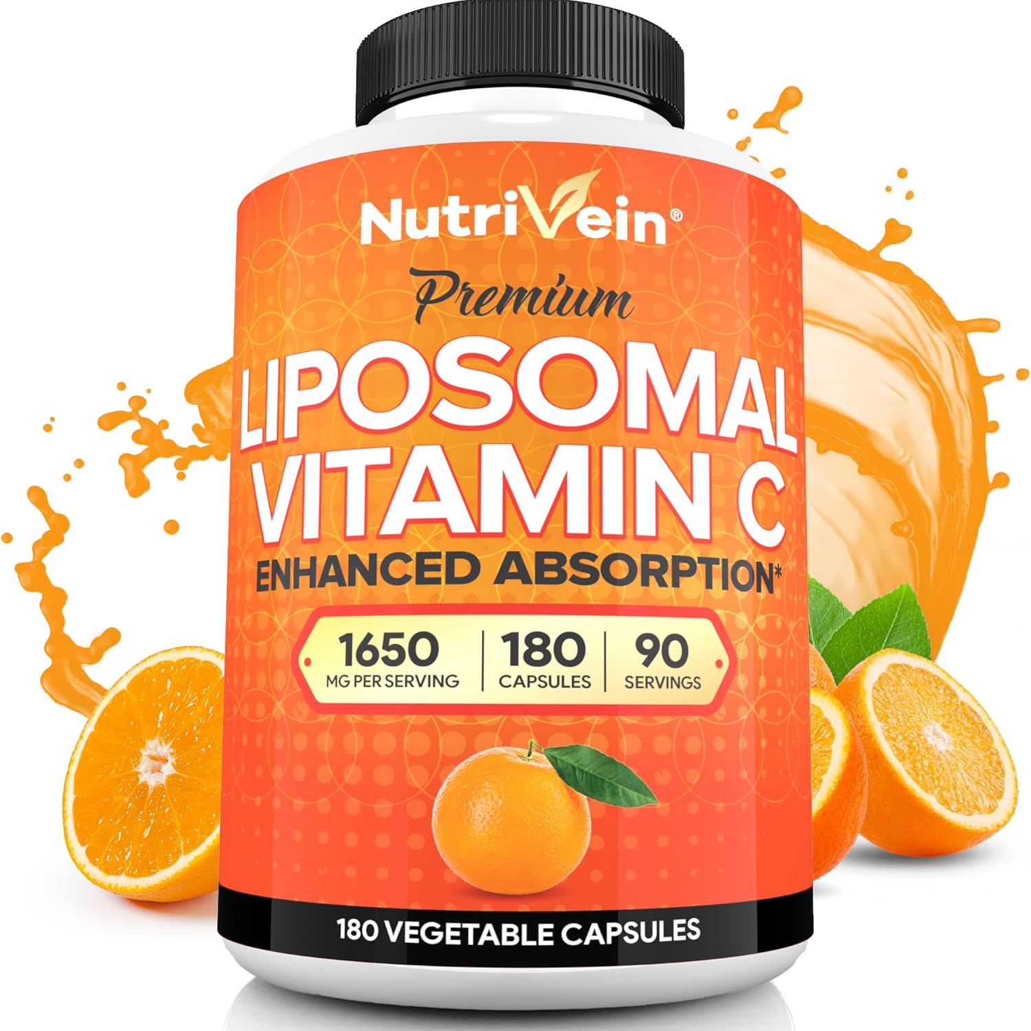 Nutrivein Liposomal Vitamin C 1650mg Defenses & Overall Well-Being- 180 Caps