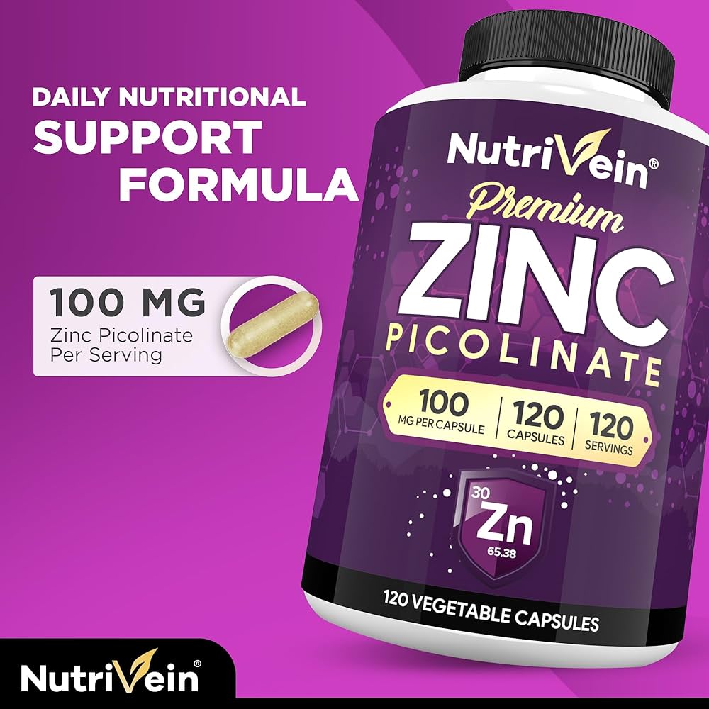 Nutrivein Zinc(Çinko) Picolinate 100 mg - 120 Caps