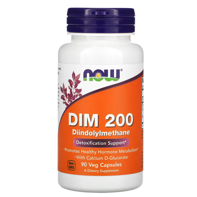 NOW Foods Supplements, DIM 200 (Diindolylmethane) with Calcium D-Glucarate, 90 Veg Capsules