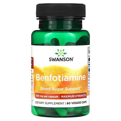 Swanson, Benfotiamine, Maximum Strength, 300 mg, 60 Vegetarian Caps