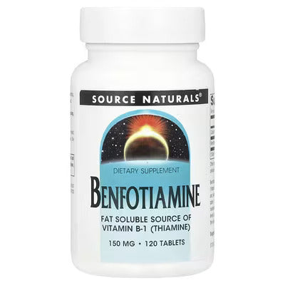 Source Naturals, Vitamin B1 Thiamine Benfotiamine, 150 mg 120 Tablet